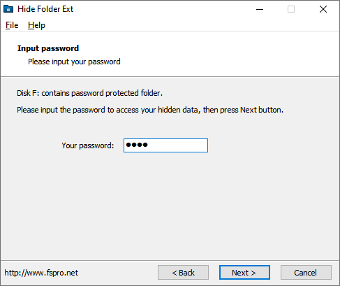 Hide Folder Ext 输入密码界面